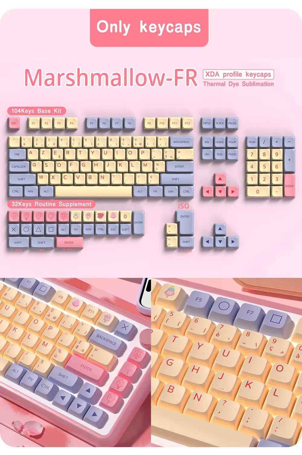 Keycaps AZERTY XDA Harmony ISO FR
