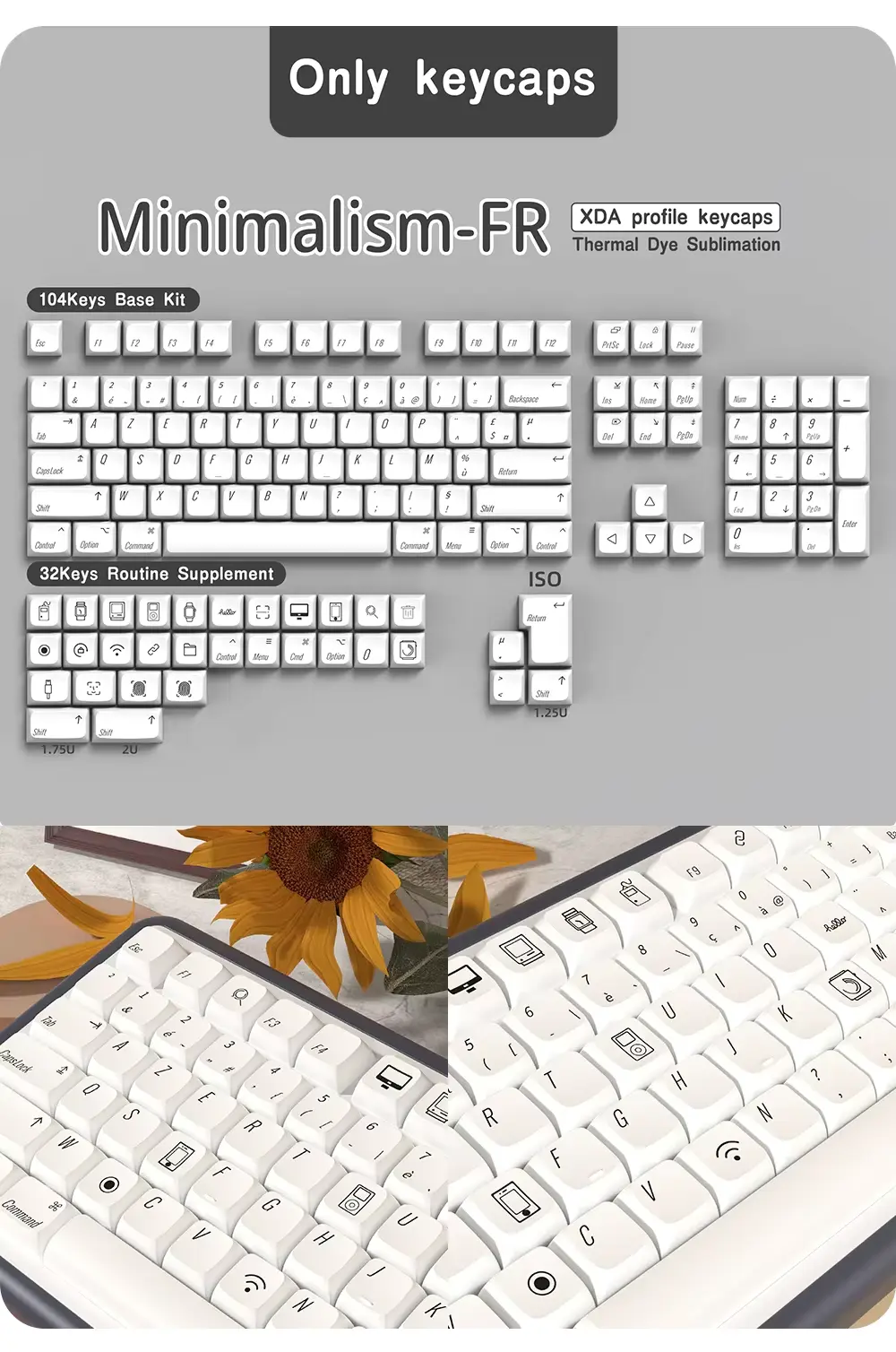 Keycaps AZERTY XDA Harmony ISO FR – Image 4