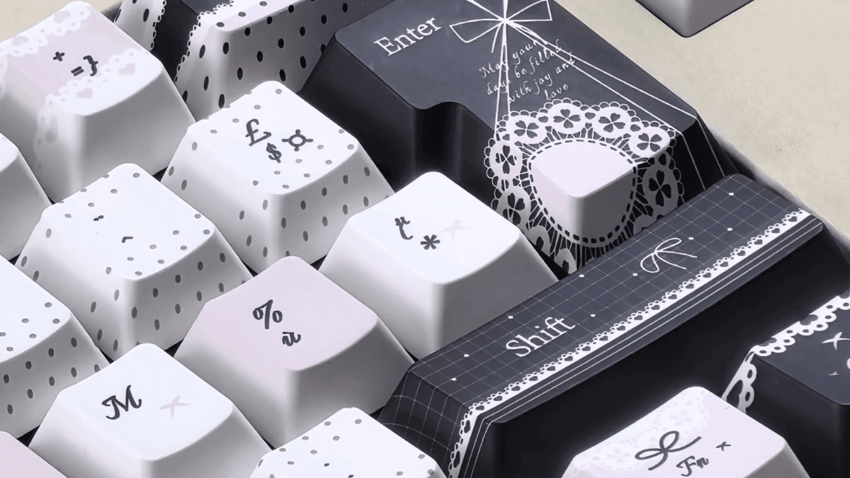 Keycaps AZERTY profil Cherry Pink Noir