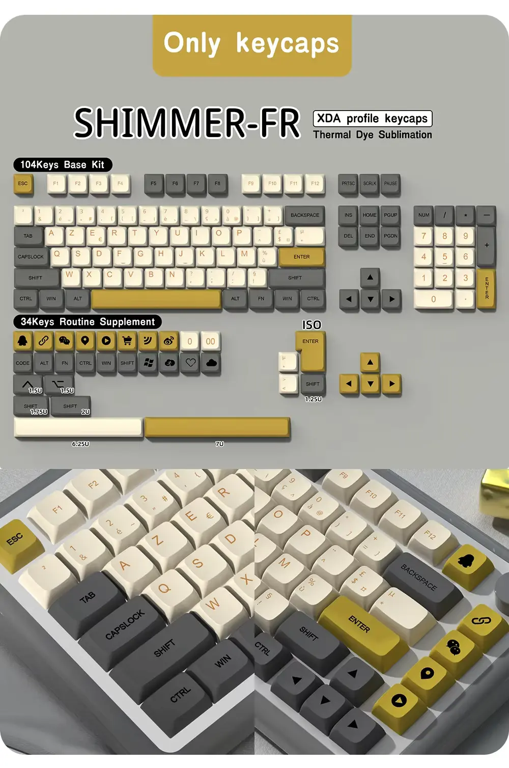 Keycaps AZERTY XDA Harmony ISO FR – Image 2
