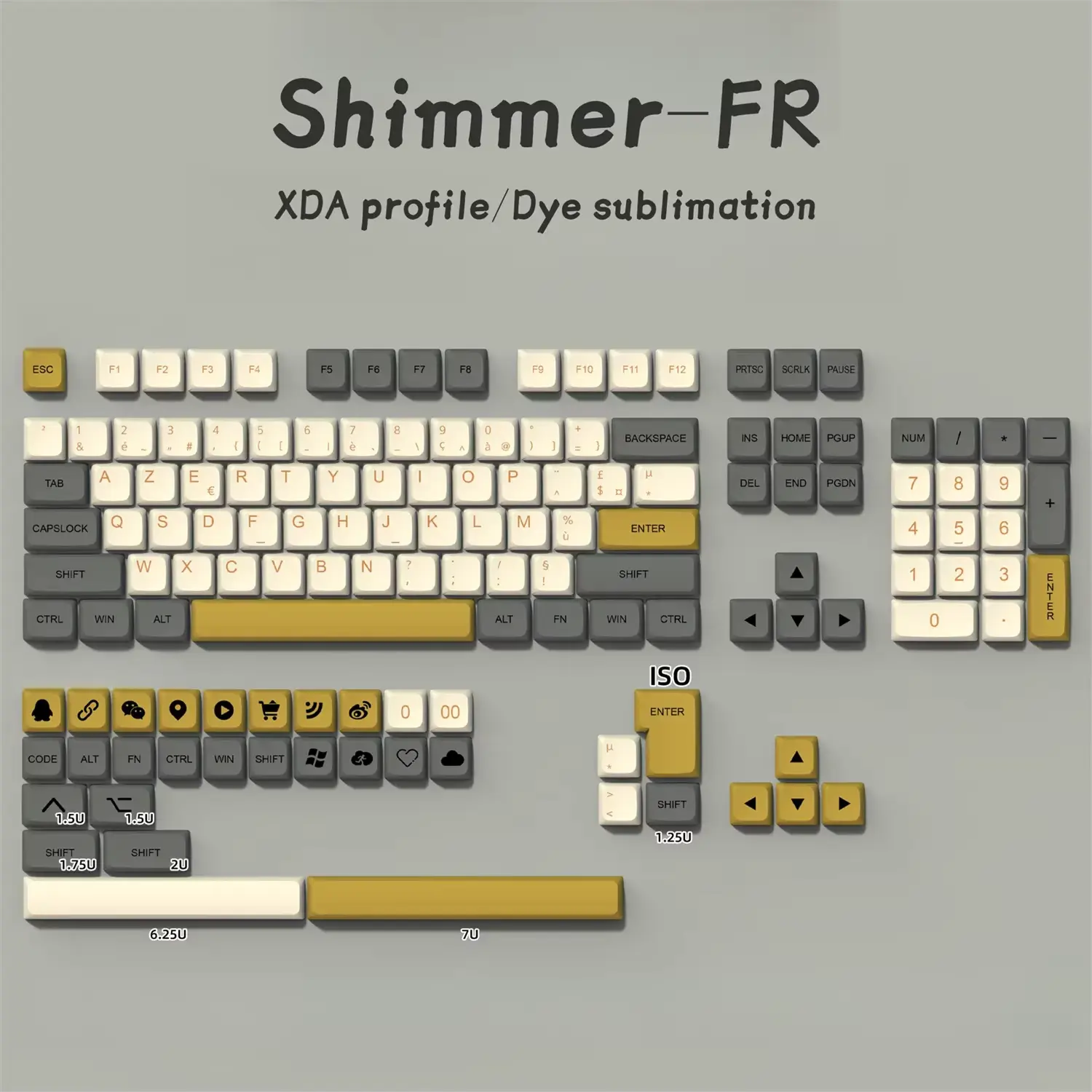 Keycaps AZERTY XDA Harmony ISO FR – Image 3